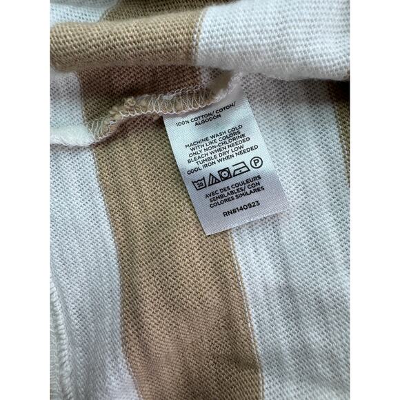 Loft Womens XL‎ Striped Rugby Collared Polo Puff Sleeve Shirt - Picture 6 of 7